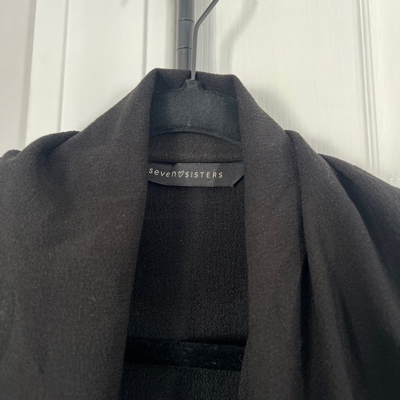 Seven Sisters Draped Tie Vest Black Lightweight Size Small - Picture 4 of 4